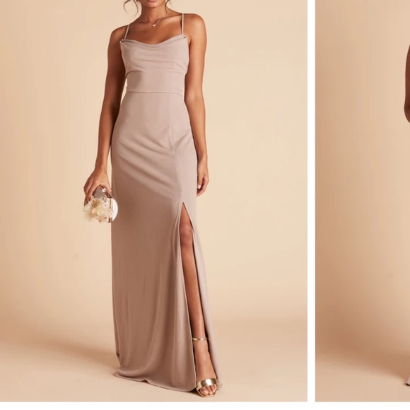 Birdy Grey Ash Crepe Taupe Dress XS - Picture 2 of 6